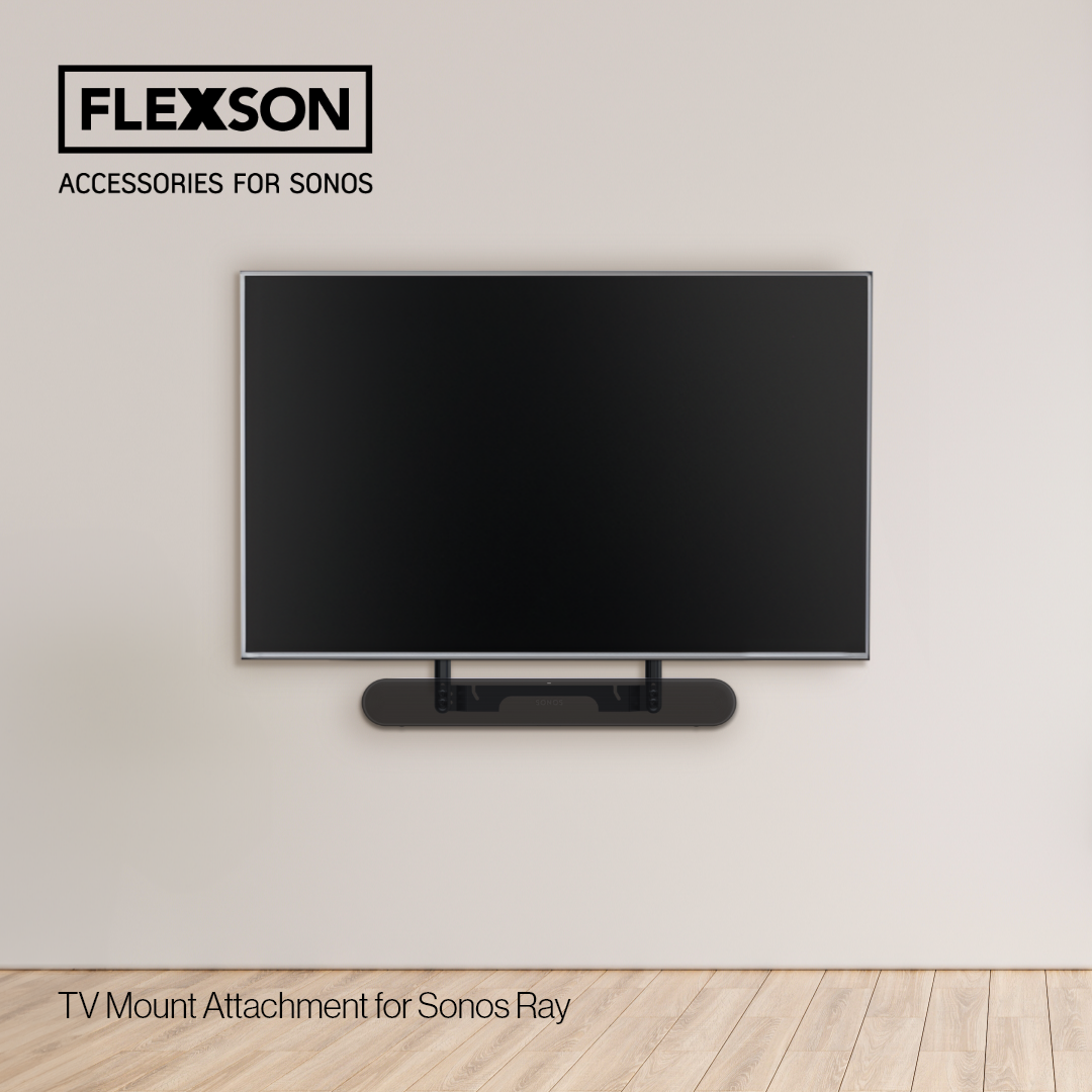 Die Sonos Ray Soundbar wurde mit Zubehör unter dem TV befestigt